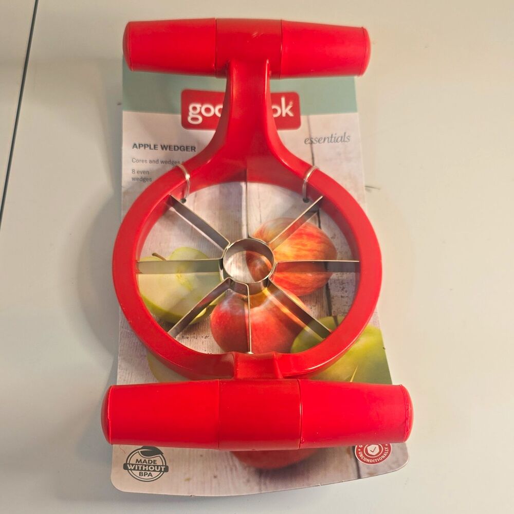 B10 GoodCook Essentials Apple Wedger Corer Slicer Manual Handles Red Stainless